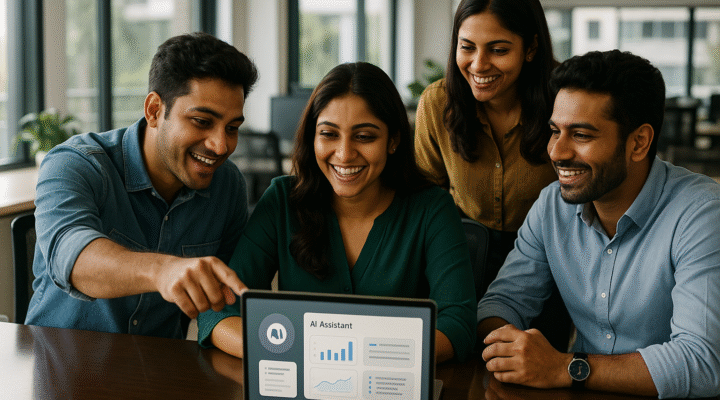 Indian team using Microsoft Copilot in Office 365