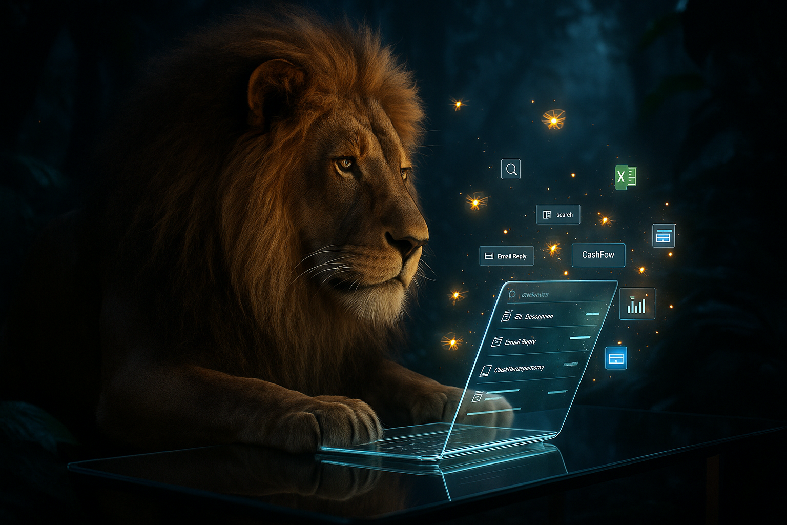 Founder using Microsoft 365 Copilot in Outlook and Excel on a laptop